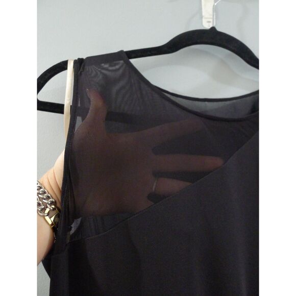 Halston Heritage Sheer Panel High Neck Gown - Black 12 - Picture 3 of 13